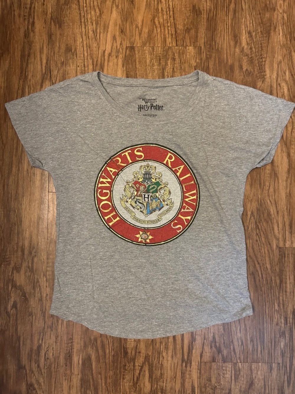 Universal Harry Potter Hogwarts Railways Red and Grey Graphic Tee